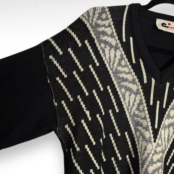 Vintage Wool Sweater Black Academia Slouchy Eclectic Grandpa Size Large - Picture 4 of 8